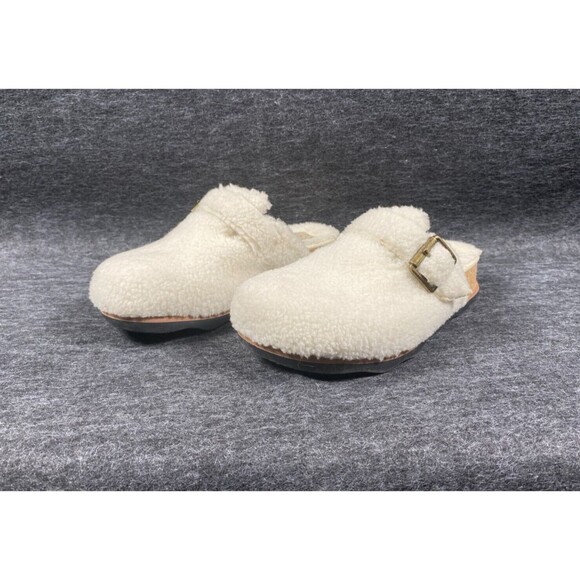 Clarks Shoes - Clarks Womens Brynn Slide Size 5 Shoes White Ivory Faux Fur Clogs